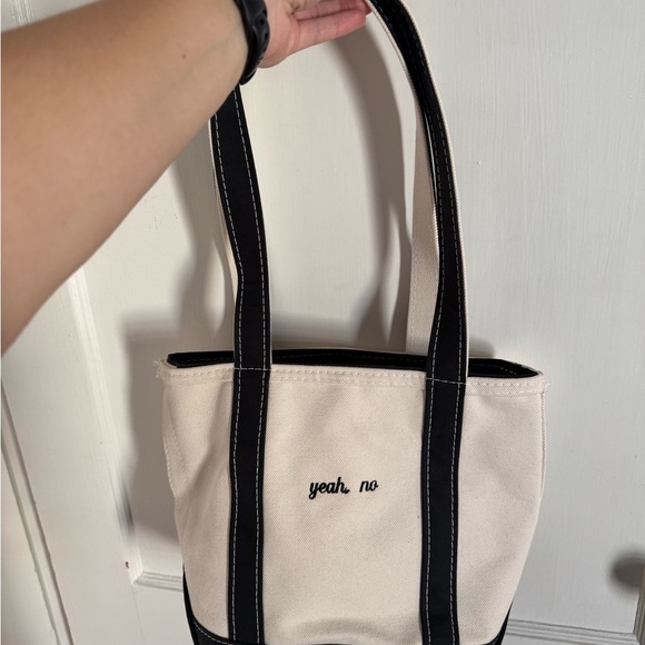L.L. Bean Black and Cream Tote Bag - Picture 6 of 6